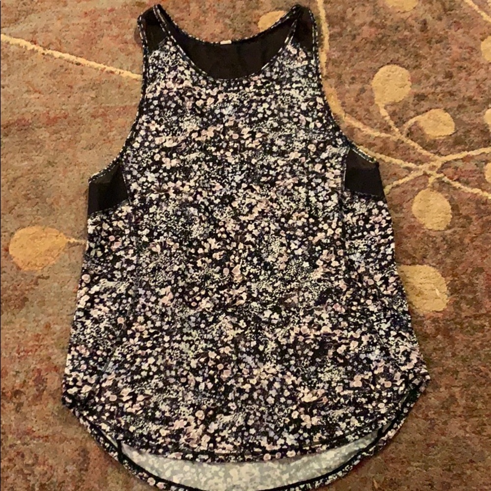 Lulu Lemon Flower Mesh Top